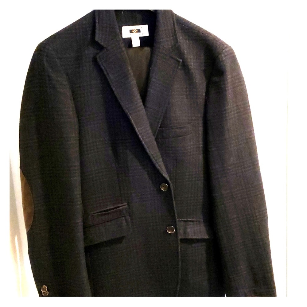 Joseph Abboud slim fit navy check/grey patch elbow
